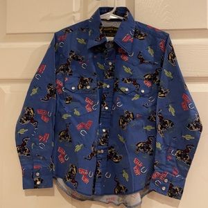 Wrestler boys long sleeve snap cowboy shirt